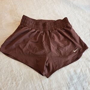 New Nike Women's DRI-FIT Loose Fit Training Shorts - Brown - Size XS Running